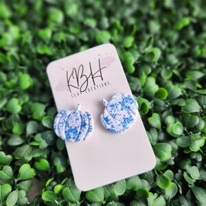 Floral Pumpkin Clay Earrings